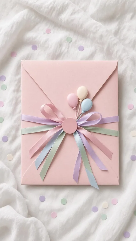 Invitația Baloane pastel, deschiderea